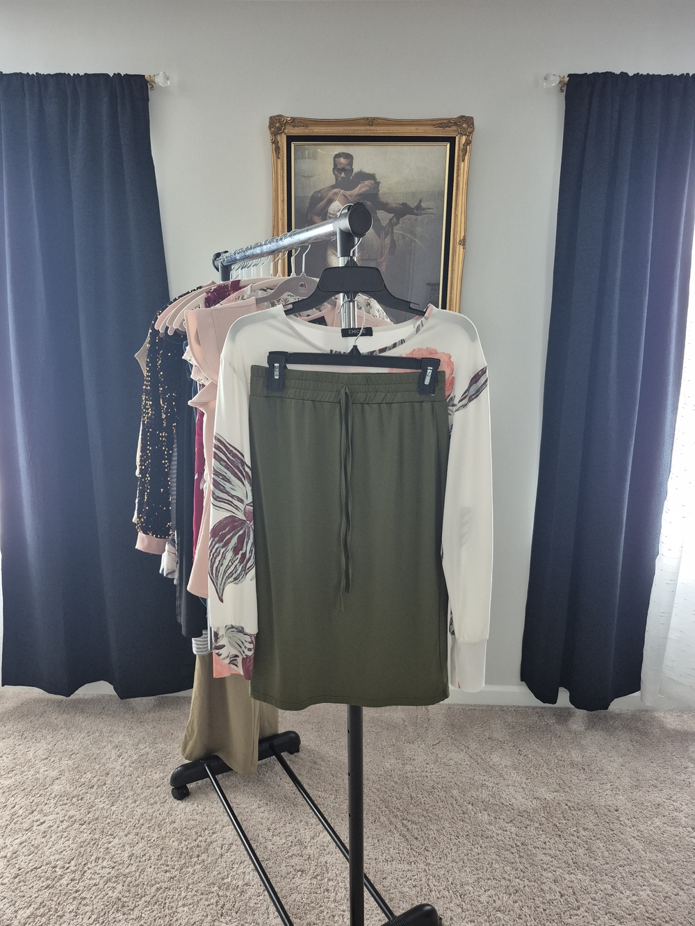 Olive Drawstring Casual Skirt - Women's